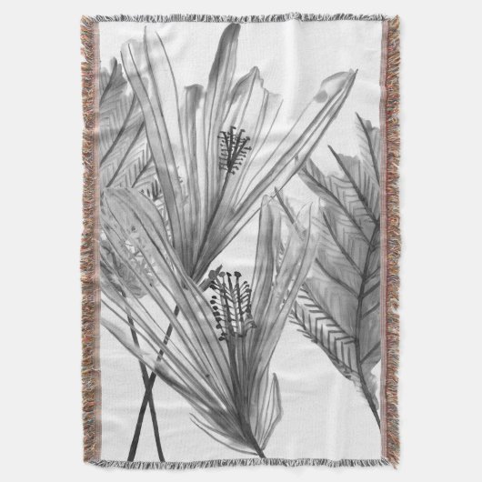 Couverture Silhouette florale - gris (devant Vertical)