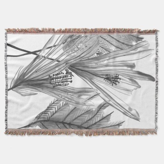 Couverture Silhouette florale - gris (Devant)