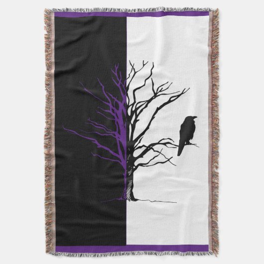 Couverture Silhouette Oiseau Noir Corbeau (devant Vertical)
