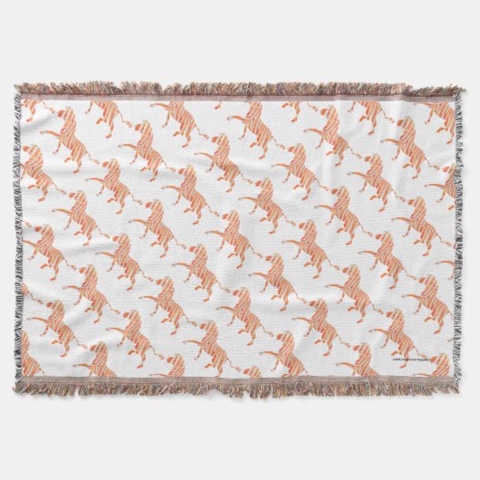 Couverture Silhouette Zèbre orange et blanc (Devant)