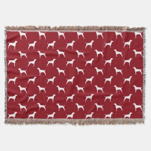 Couverture Silhouettes de chien Vizsla motif rouge et blanc