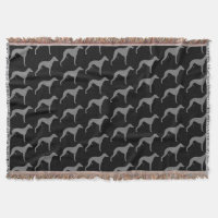 Silhouettes de Chien Whippet Motif noir et gris