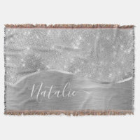 Silver Glitter Glam Bling Personalized