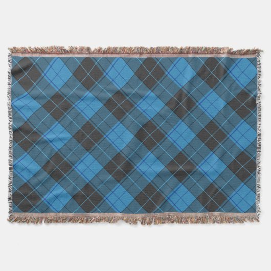 Couverture Simple motif tartan en bleu foncé (Devant)