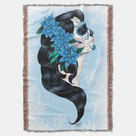 Couverture Skull d'hiver Flèches de neige bleues (devant Vertical)