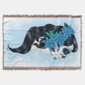 Couverture Skull d'hiver Flèches de neige bleues (Devant)