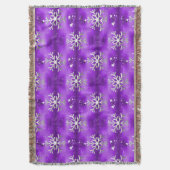 Couverture Snowflakes en argent et Etoiles blanches Purple No (devant Vertical)