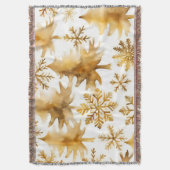 Couverture Snowflakes Gold Arbres de vacances (devant Vertical)