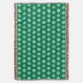 Couverture Snowflakes Ikat - Vert pin et menthe (devant Vertical)