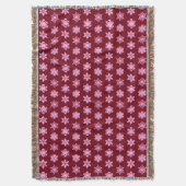 Couverture Snowflakes Ikat - Vin Bourgogne et rose (devant Vertical)