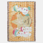 Couverture Snowman personnalisé famille de vacances Jeu (devant Vertical)