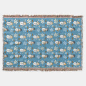 Couverture Snowman Snowflake Motif sur Blue (Devant)