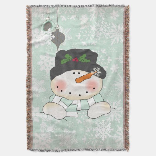 Couverture Snowman sur le doux Blue Snowflake Holiday Jeu (devant Vertical)