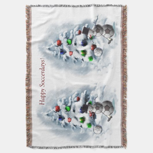Couverture Soccer Ball Snowman Noël (devant Vertical)