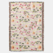 Couverture Soft Pink Floral Stripe Pattern (devant Vertical)