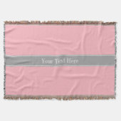 Couverture Solid Pink, Dark Gray Ribbon Nom Monogram (Devant)