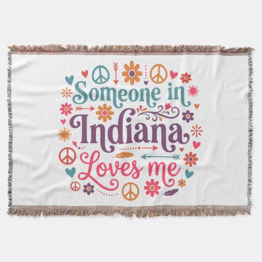 Couverture Someone in Indiana Loves Me Boho Hippie Design (Devant)
