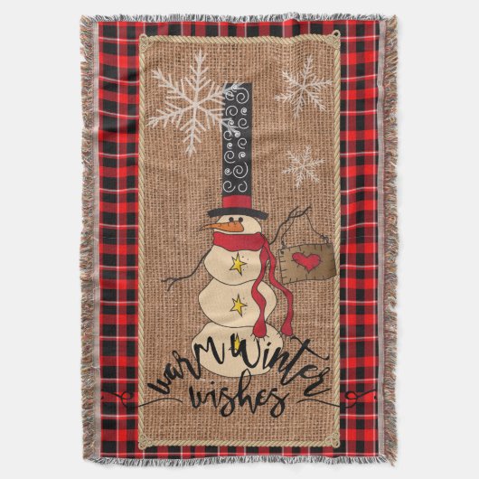 Couverture Souhaits chauds d'hiver - bonhomme de neige (devant Vertical)