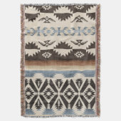 Couverture Southwestern Aztec Geometric Pattern in Black (devant Vertical)