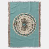 Couverture Soutien Émotionnel Turquoise Conception Western (devant Vertical)