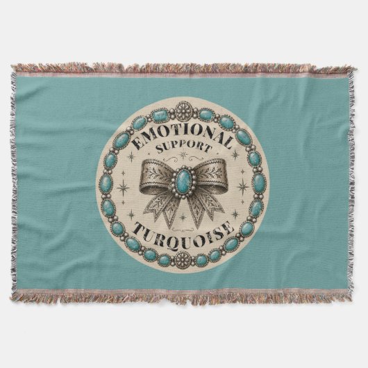 Couverture Soutien Émotionnel Turquoise Conception Western (Devant)