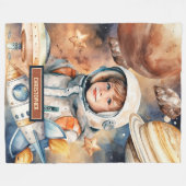 Couverture spatiale personnalisée avec astronaute  (Devant (Horizontal))