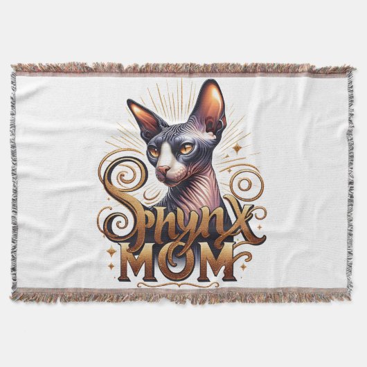 Couverture Sphynx Cat Maman Crazy Cat Lady Jeter Blanche (Devant)