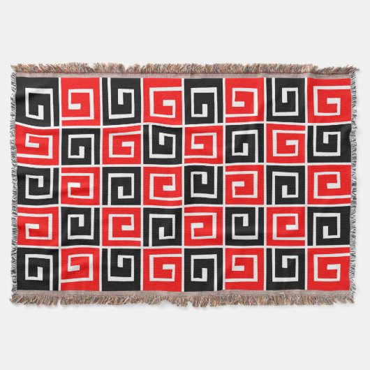 Couverture Spirales carrés - Rouge et noir sur blanc (Devant)