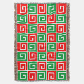 Couverture Spirales carrés - Rouge et vert sur blanc (devant Vertical)