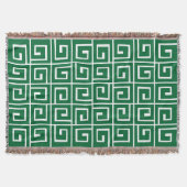 Couverture Spirales carrés - Vert de la forêt sur blanc (Devant)