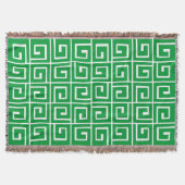 Couverture Spirales carrés - Vert d'herbe sur blanc (Devant)