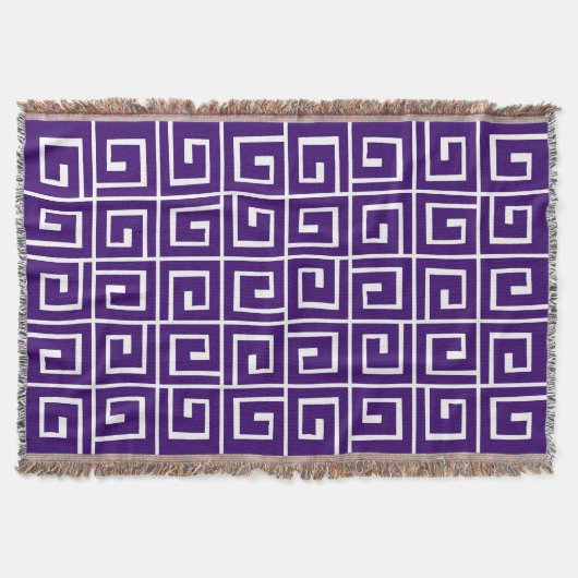 Couverture Spirales carrés - Violet profond sur blanc (Devant)