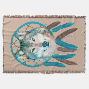 Couverture Spirit Wolf Dream Catcher Custom Thaillot Blanket