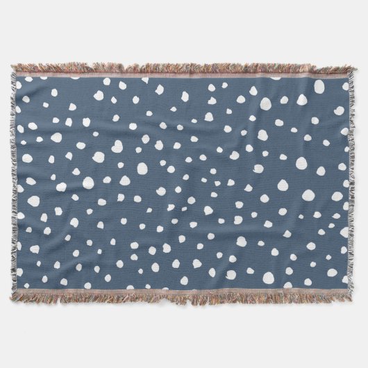Couverture Spots Dalmatiens Bleus Marine, Points Dalmatiens, (Devant)