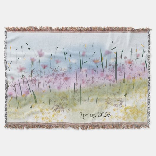 Couverture Spring 2026 Water Color Wildflower Throw Blanket (Devant)