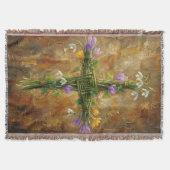 Couverture St Brigid Cross Green Rushes Crocus Imbolc Art (Devant)