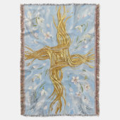 Couverture St Brigid's Cross Snowdrops Golden Imbolc Art (devant Vertical)