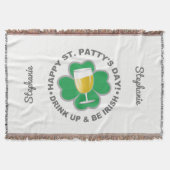 Couverture St. Patrick's Day nom personnalisé jeter couvertur (Devant)
