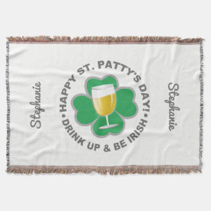 Couverture St. Patrick's Day nom personnalisé jeter couvertur