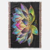 Couverture Stained Glass Colorful Lotus Flower on Black (devant Vertical)