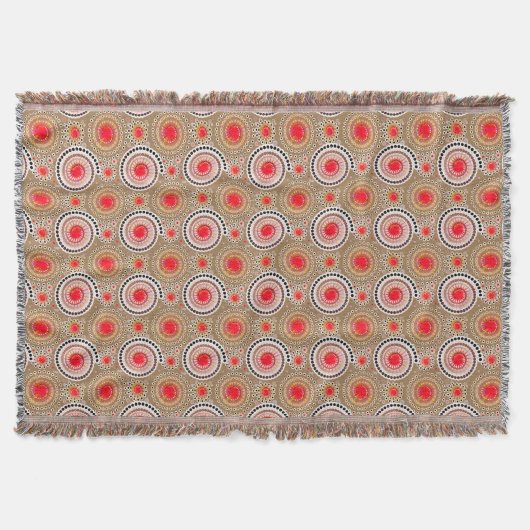 Couverture Starburbs et pingwheel, taupe, rouge, blanc (Devant)