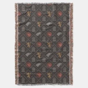 Couverture Stark, Lannister, Targaryen, Motif du Trône de fe