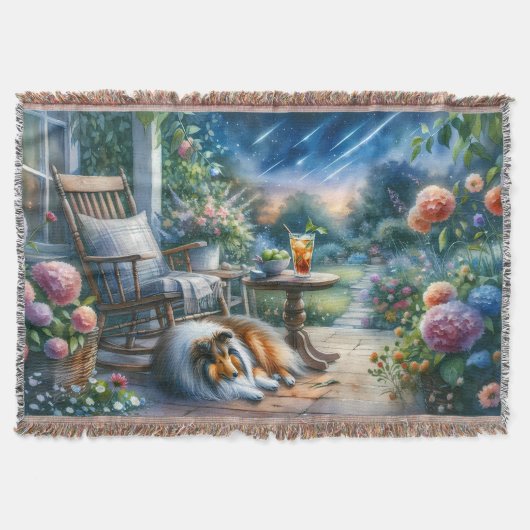 Couverture Starlit Garden Porch Sheltie Dream (Devant)