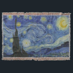 Couverture Starry Night Vincent van Gogh<br><div class="desc">Ce magnifique design d'art montre le célèbre tableau du peintre post-impressionniste néerlandais Vincent van Gogh, "La nuit étoilée". Peint lors de son séjour à l'asile de Saint Rémy dans les années 1880, van Gogh dépeignait les collines ondulantes et les cyprès qu'il voyait depuis sa fenêtre. Il ajouta aussi le village,...</div>