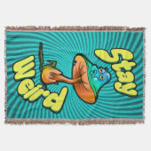 Couverture Stay Weird Psychedelic Mushroom with Spiral  Bkg (Devant)