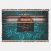 Couverture Steampunk cuivre et argent sur les cogs turquoises (Devant)