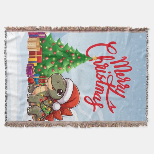 Couverture stégosaure de Noël bébé mignon/whimsique (Devant)