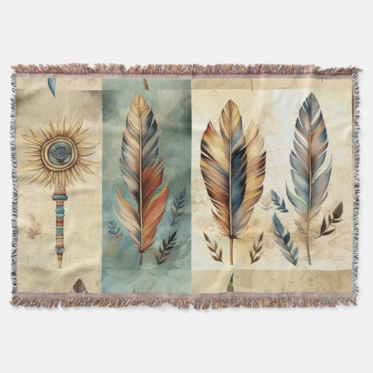 Couverture Stick de médecine des plumes tribales Aztec (Devant)