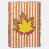 Couverture Stripes automnales citrouilles avec Feuilles (devant Vertical)