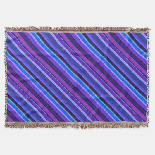 Couverture stripes en bleu et purple (Devant)
